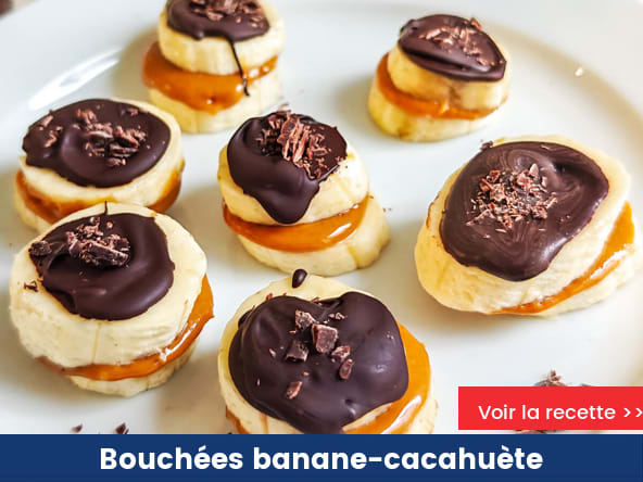 Bouchées banane-cacahuète façon Snickers